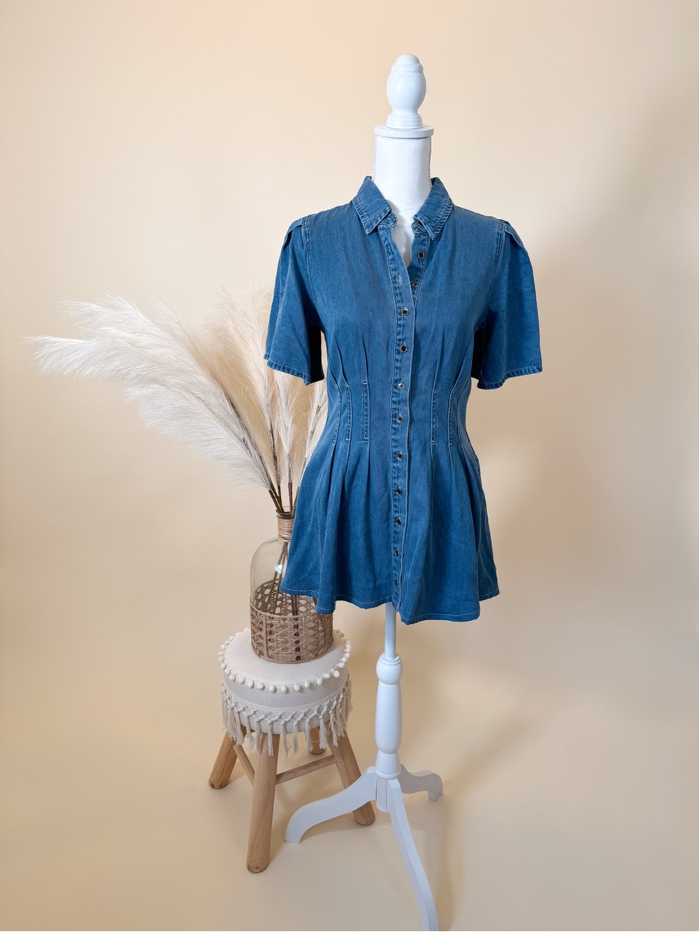 Heartloom Blue Denim Button-Front Dress